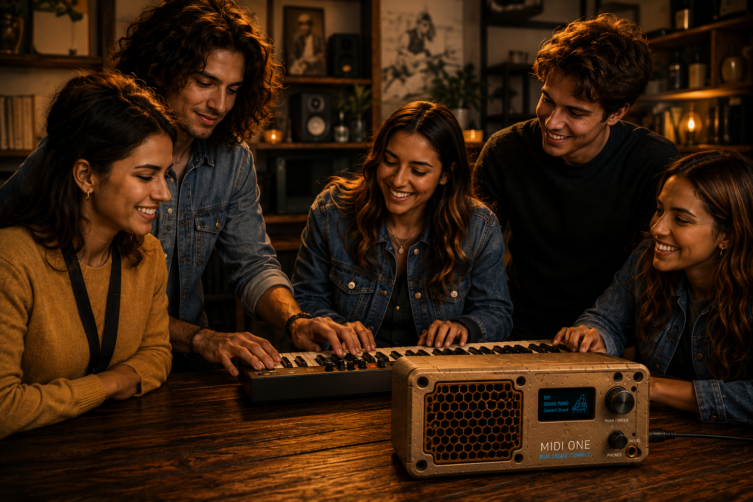 MIDI ONE ile birlikte müzik yapan gençler